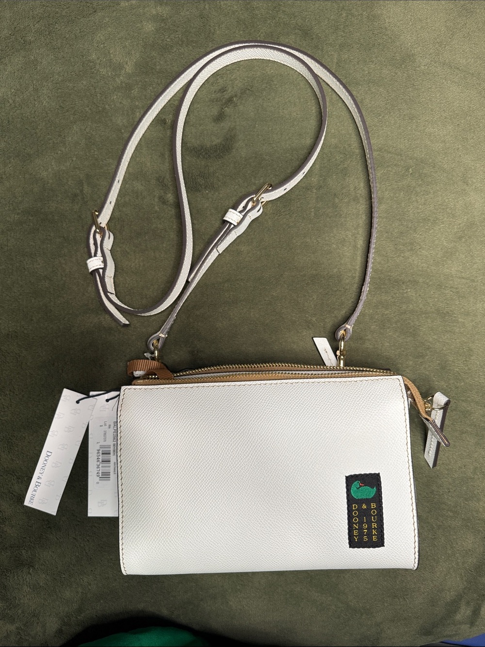 Dooney & Bourke White Leather Janine Crossbody 20